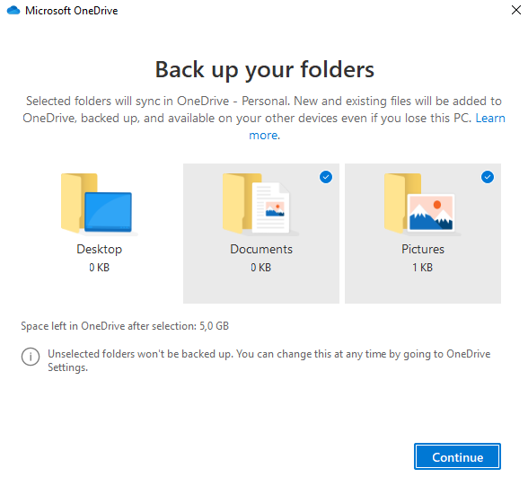 Screenshot showing installation of Windows 11, Home Edition on a computer not purchased new. One or more system folders can be excluded during installation by clearing a blue checkmark. Here the Desktop folder was deselected.
