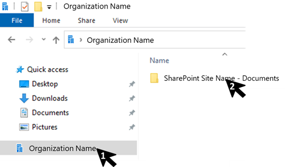 Once the sync has completed, you will find a system folder with your organization name.