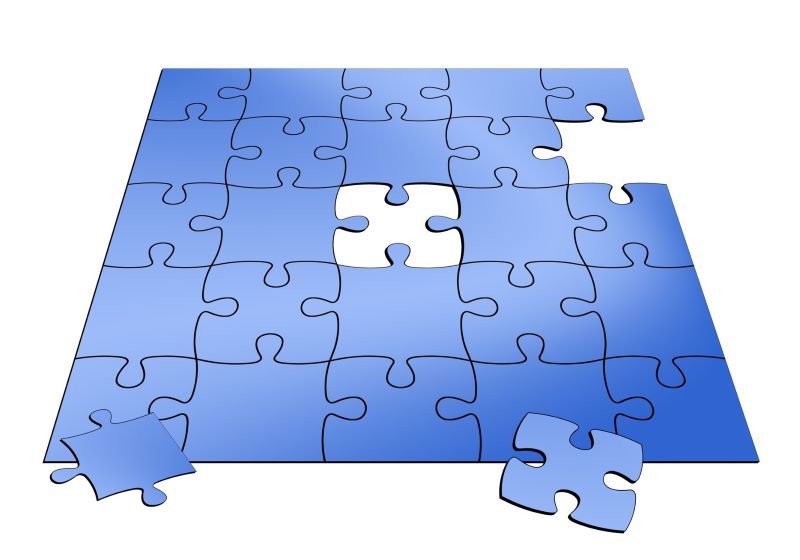 Image of a puzzle with missing pieces, representing the missing functionality and features of Microsoft new Teams preview.