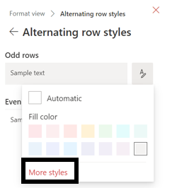 Styling alternate rows in a SharePoint list.