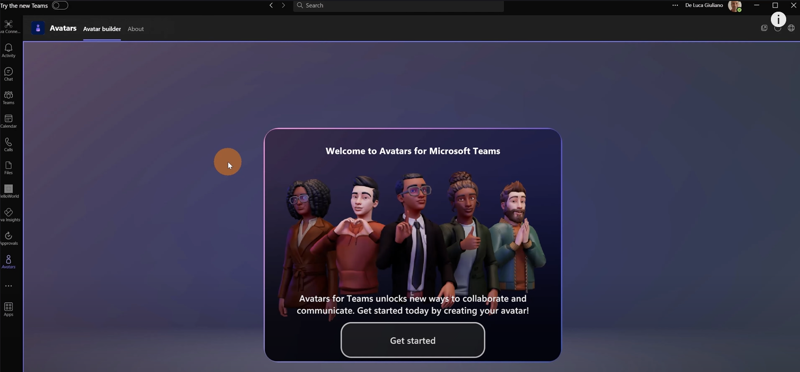 Teams Avatars Welcome Page