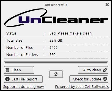 Josh Cell Software’s UnCleaner cleans lots of items, fast!