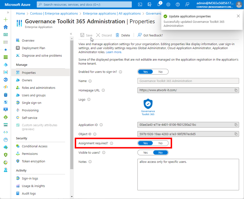 Restrict access to the app in your Azure AD