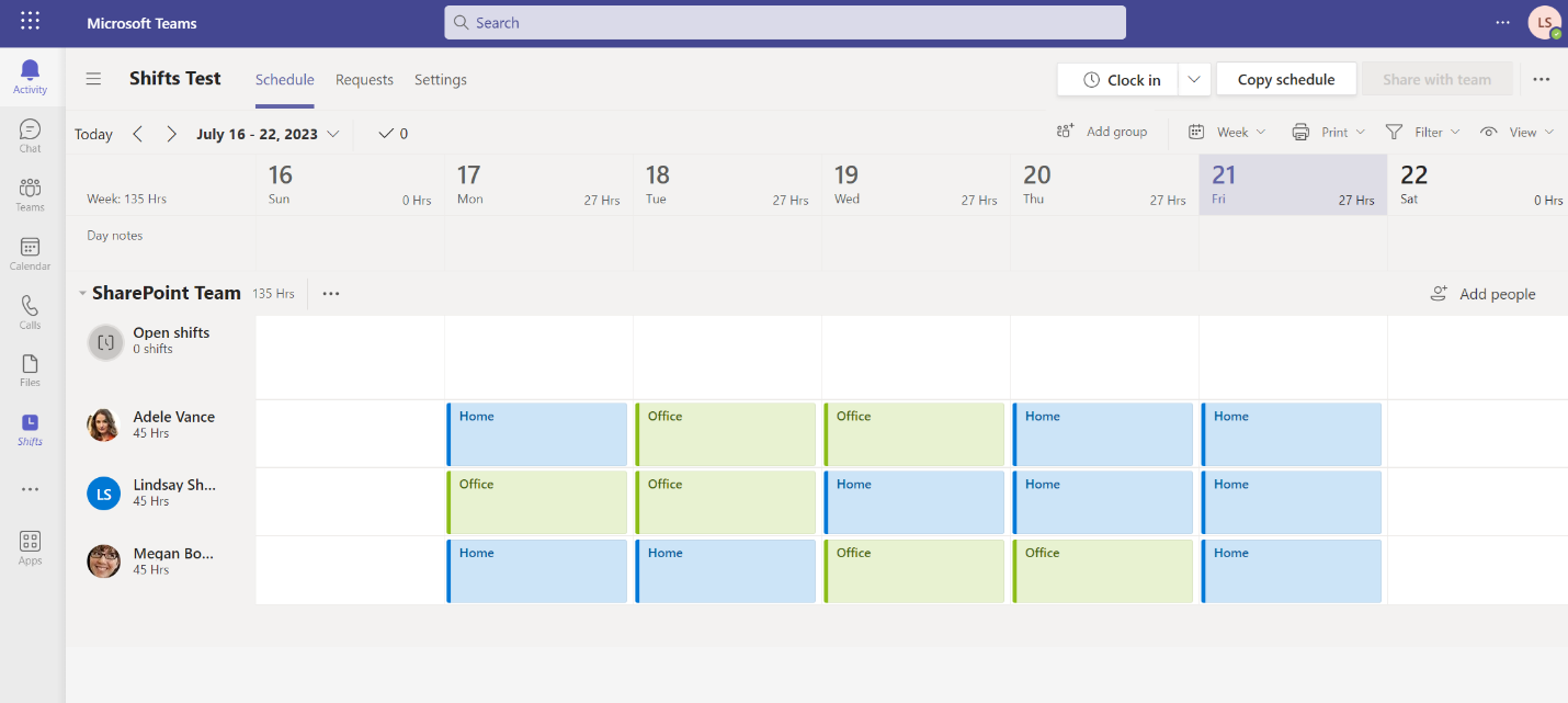 Using Microsoft Shifts to Track Hybrid Work Schedules