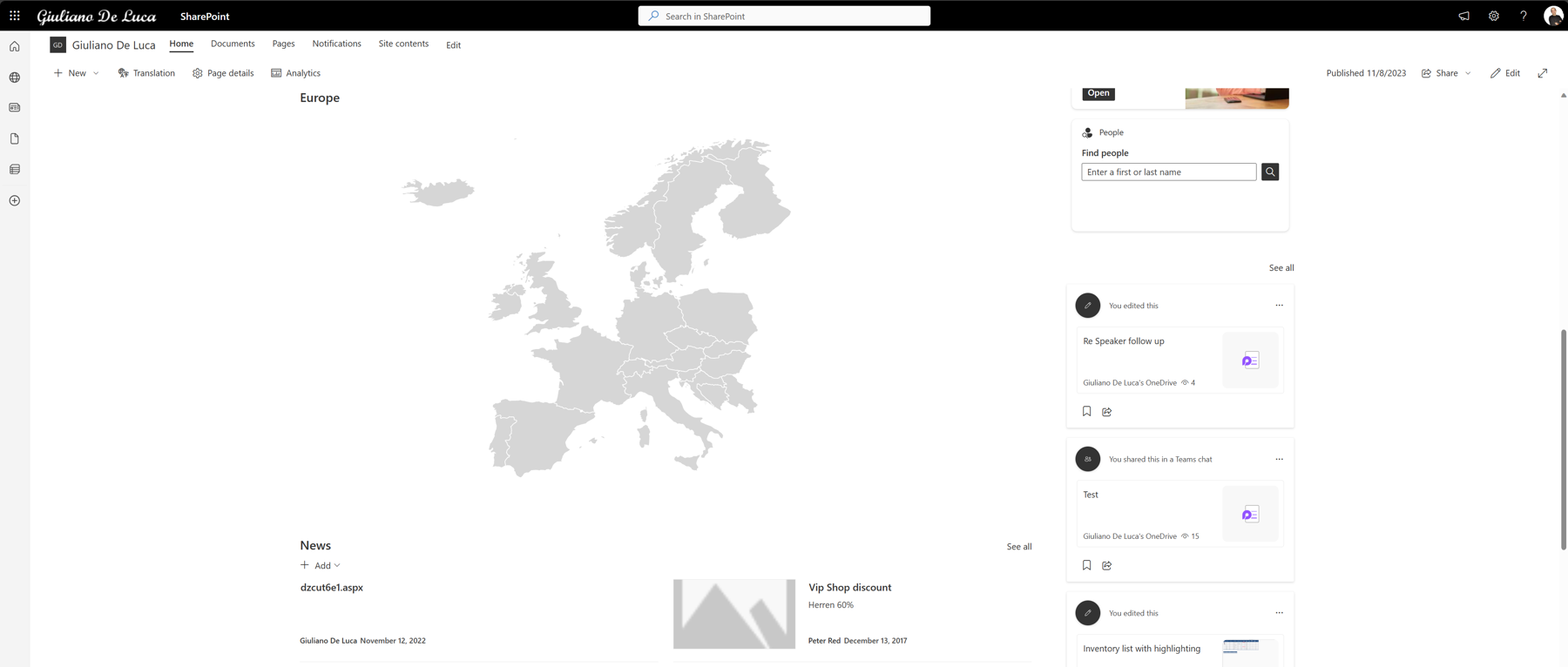 Interactive Europe map in a SharePoint list