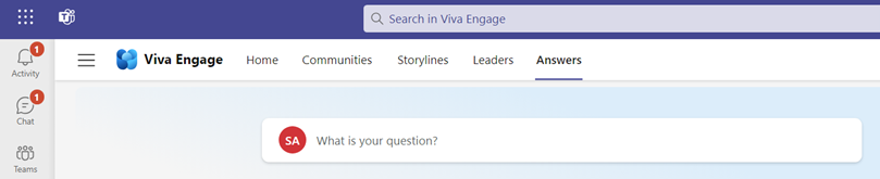 Viva Engage features within Answers in Viva.