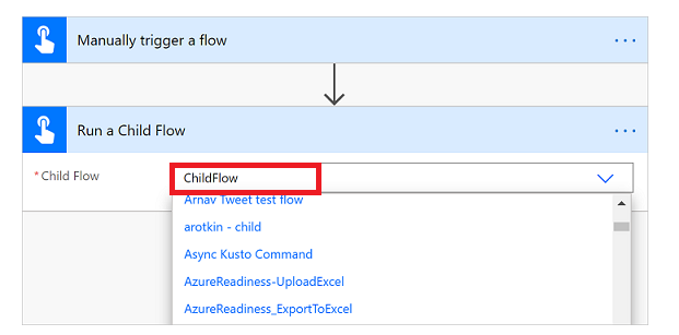 Screenshot of Power Automate flow running a subflow.