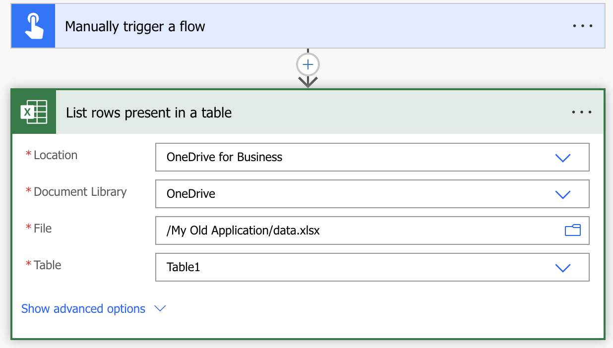Screenshot of List rows present in a table.