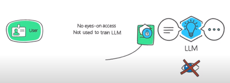 Diagram explaining data is not being accessed by Microsoft or external parties