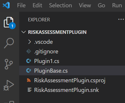 Screenshot of files created by the CLI for the plugin.