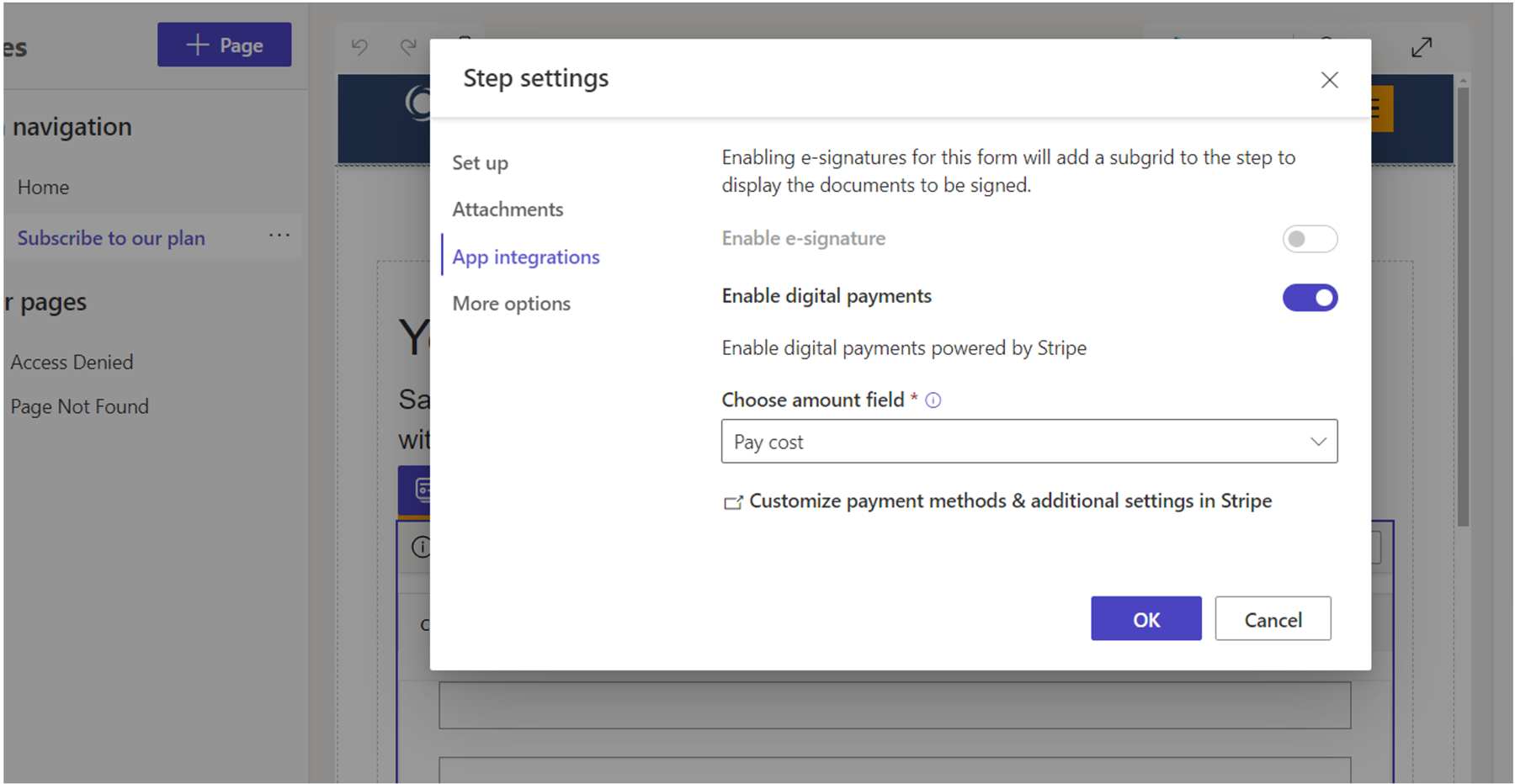 An image showing the digital payment in Power Pages.